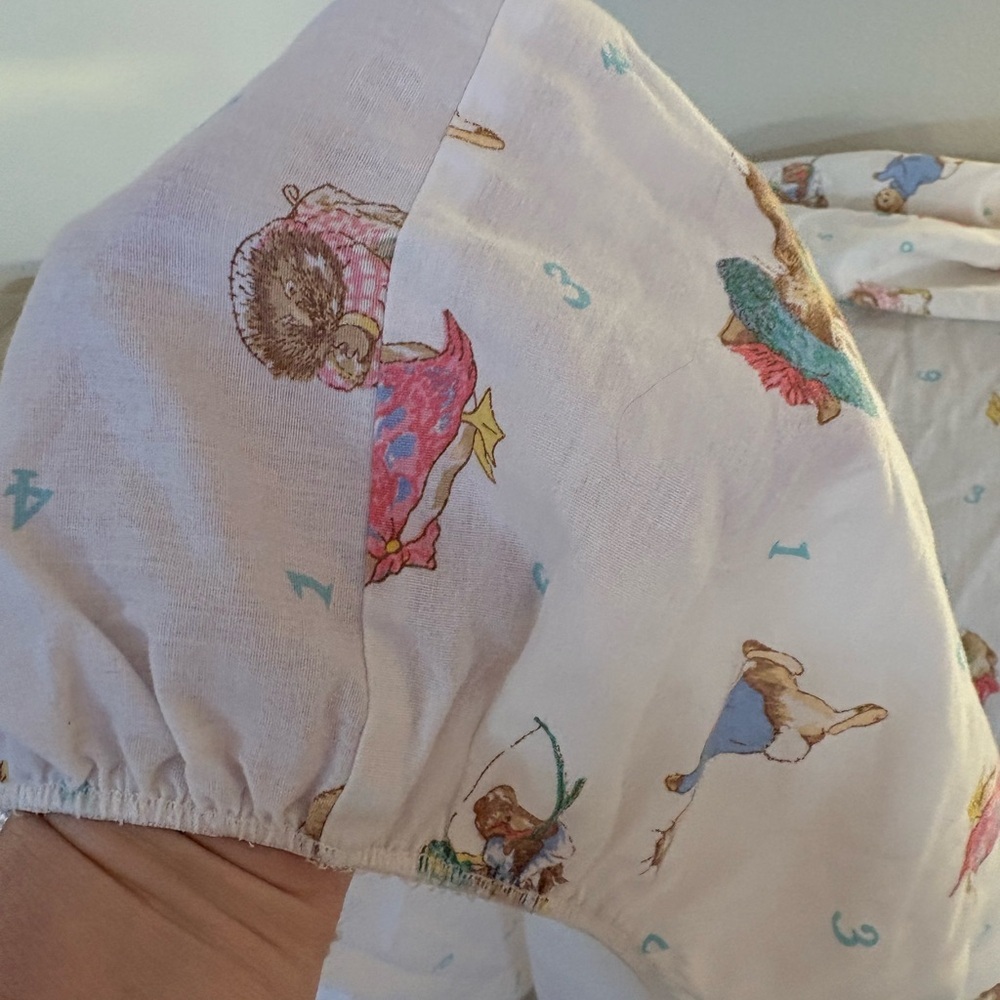 Vintage Beatrix Potter Quiltex Baby Quilt, crib sheet, crib ruffle rare 90’s Y2K - Picture 11 of 16